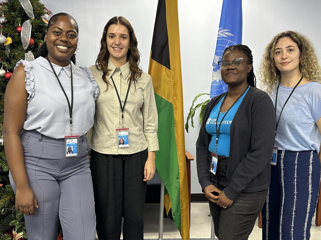 UNVs in Jamaica share their lessons learnt and experiences standing beside a holiday tree