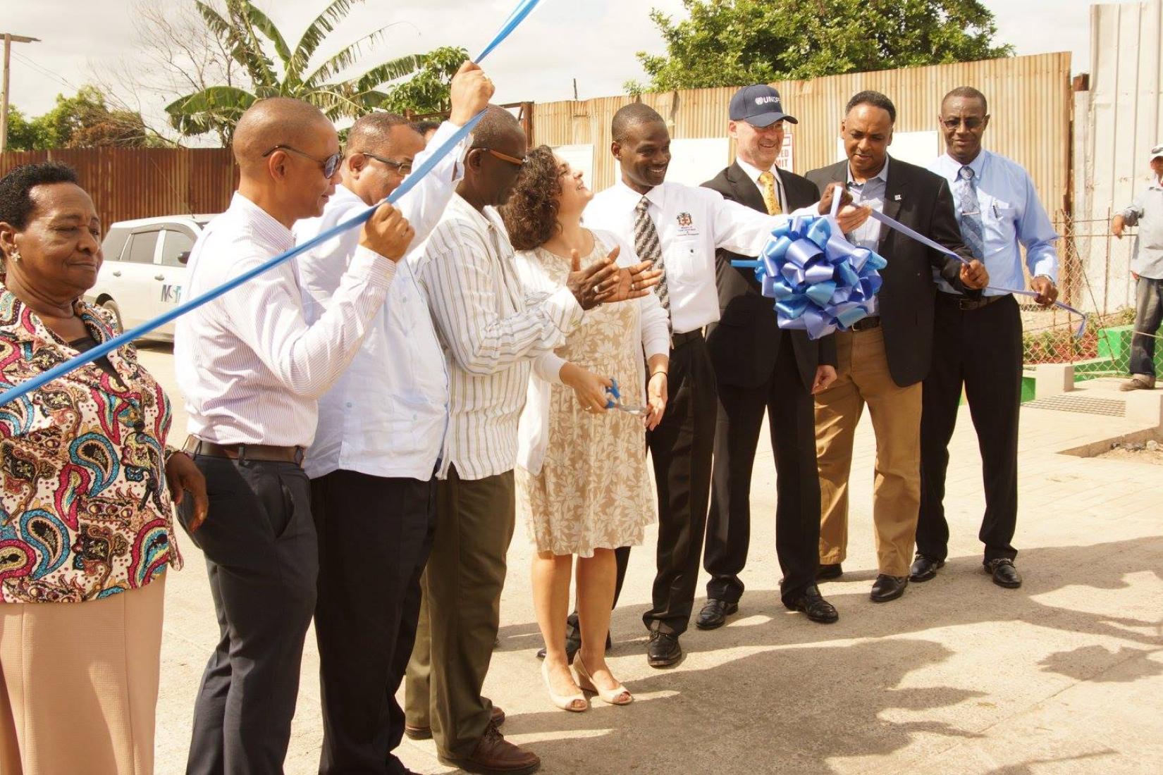 UN, Government and Community leaders officially open concrete access road