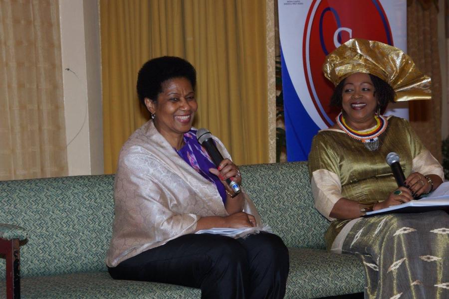 Phumzile Mlambo-Ngcuka (Left) with Professor Verene Shepherd, University Director of the Institute for Gender & Development Studies and Professor of Social History at the Mona Campus