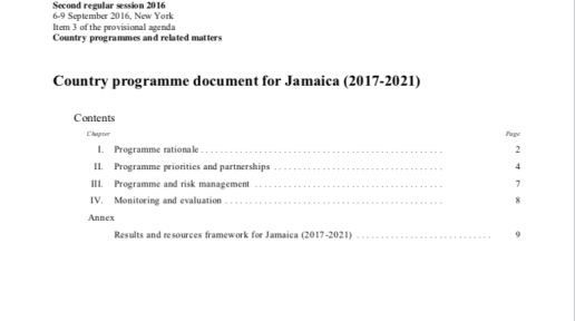 Country Programme Document for Jamaica (2017-2021)