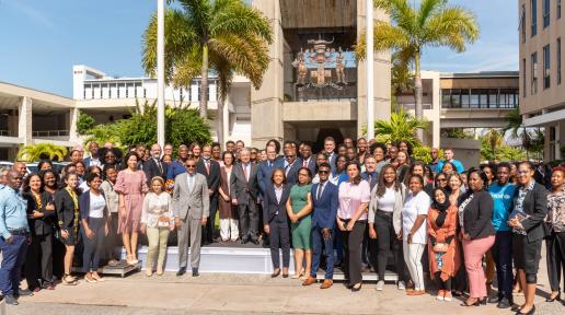 United Nations Secretary General Antonio Guterres with Staff of the United Nations in Jamaica